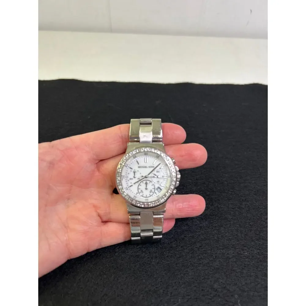 Michael Kors Women's MK5585 Chronograph Crystal Stainless Steel Watch.